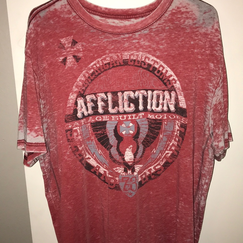Men’s red xxl affliction shirt